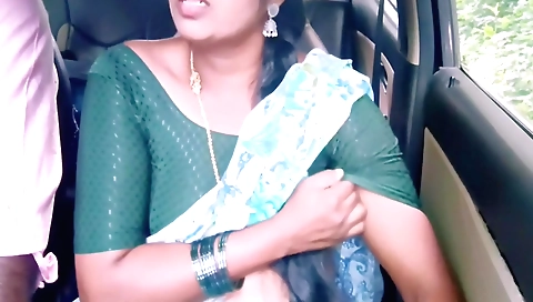 Indian brunette stepson gets his penis fucked in the car