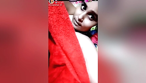 Hot brunette teen doing salsa and standing on her knees