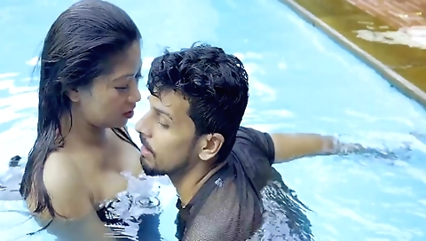 Indian hottie in sexy black dress plays with her boyfriend