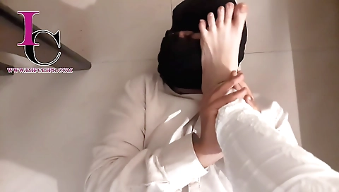 Indian mistress getting nails in her feet during bondage