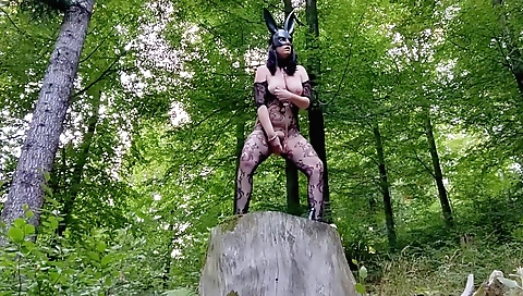 Brunette gets off with cum on her pussy in a solo video