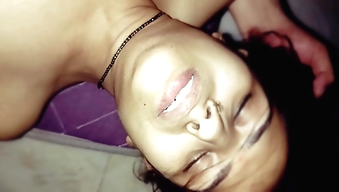 Brunette amateur is on the bed and she gets fucked