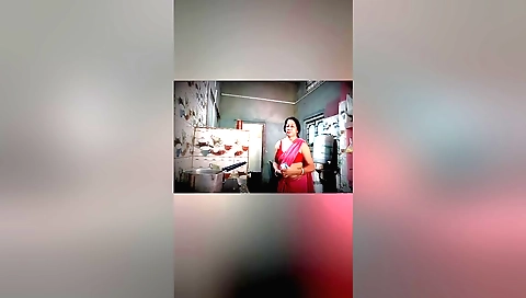 Indian girl in the rain and wearing clothes solo video