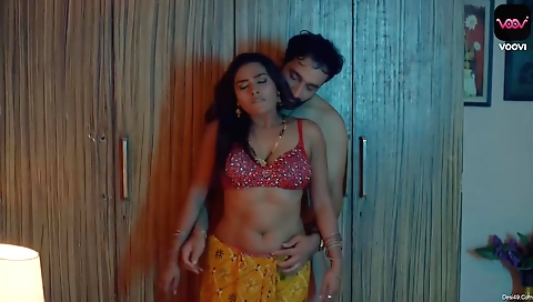 Brunette with a round ass is doing some work on a computer