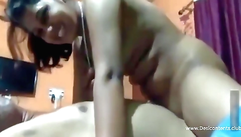 Indian blonde is giving a passionate handjob in the interview