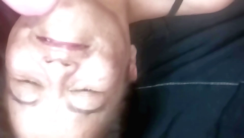 Indian mature woman takes a facial porn shot on her face