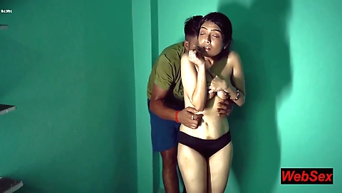 Indian girl in hot underwear filmed on a bed - amateur teen