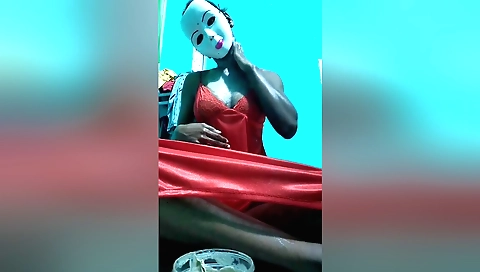 Big booty girl with big tits has her body massaged