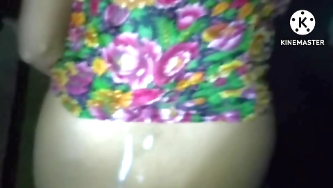 Indian hot brunette in a public bathroom bathed in water