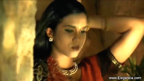 Beautiful brunette with small tits enjoys her phone