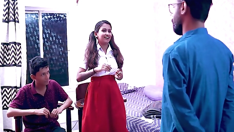 Indian girl has threesome experience with his partner