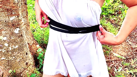 Indian amateur sex scene filmed on a mountain trail