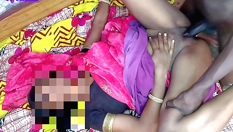 Indian brunette fucks with her boyfriend's cock in bedroom