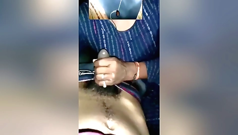 Busty Indian chick fucking her best friend's handjob