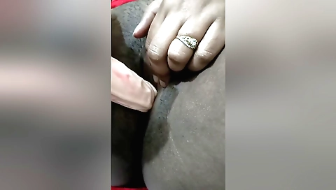 Busty indian chick takes a hot sex toy in her hairy pussy