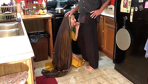 Indian milf sucks and fucks on the bed in her bikini