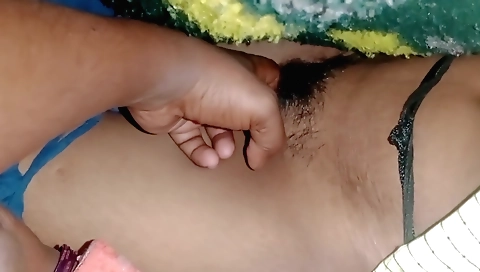 Beautiful girl with hairy pussy in amateur fetish video