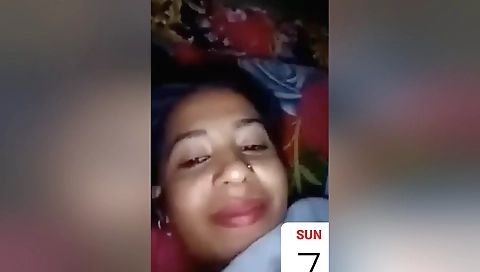 Sexy indian beauty shows off herself off on the bed