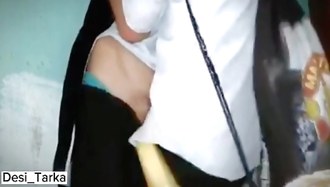 Charming brunette in a class room fucks in the class room