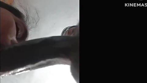 Indian teen sucking on a hard cock with a throbbing cock