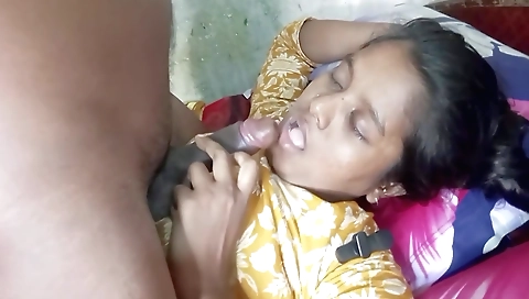 Brunette fucked her neighbor's husband in the bedroom