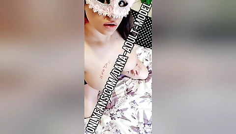 Amateur brunette with big boobs rides her boyfriend's cock