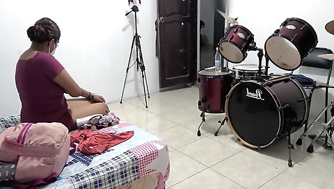 Stepsister uses her favorite lotion on her brown skin