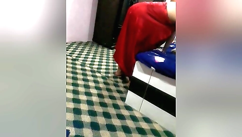 Indian girl with a pink lingerie masturbates on camera