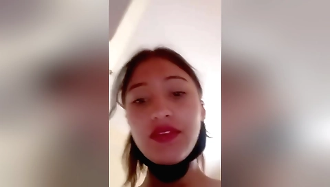 Hot brunette in a shower show naked body in webcam