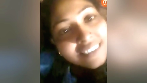 Hot brunette babe with short hair shows boobs on camera