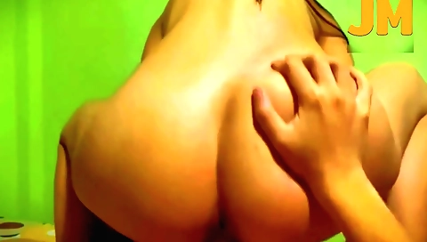 Hairy wife sucks her husband's thick cock in the living room