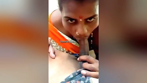 Big tits brunette teen sucking a hard dick outdoor pov