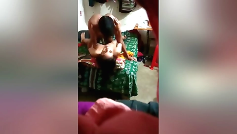 Indian amateur brunette fuck by hubby in web cam video