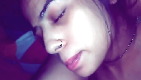 Amateur brunette with sexy face and long hair 1080p