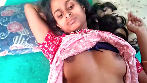Indian teen with a hot body has sex on a desk in POV