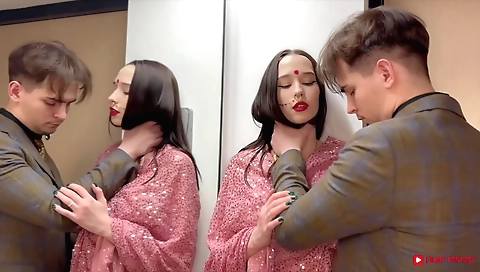 Brunette girl in a bikini gets her pussy fucked in the dream