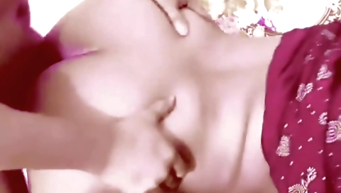 Indian teen 18+ with big round ass enjoys a hot threesome