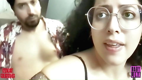 Horny brunette babe sucks her stepdad and gets fucked