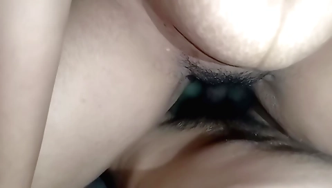 Indian hairy girl with a hairy pussy fucks on the bed