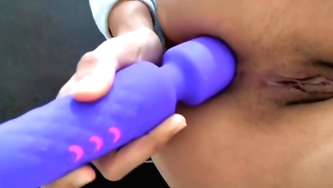 Indian girl with a small tushy masturbated with a dildo