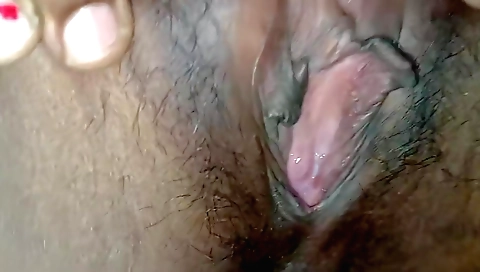 Amateur solo girl with hairy pussy discharge video